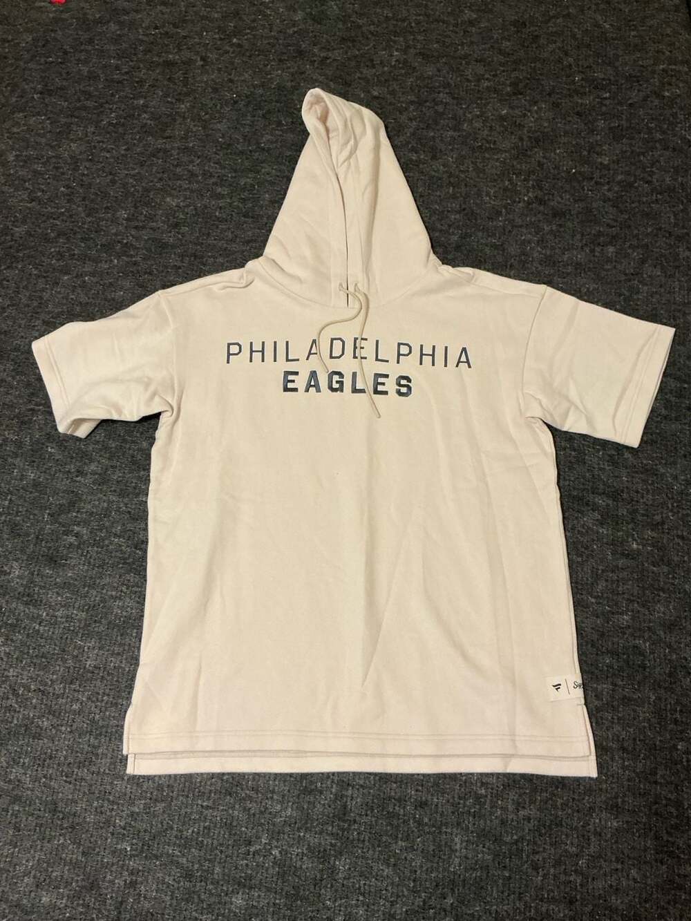 Fanatics Philadelphia Eagles Short Sleeve Hoodie Sweatshirt Mens Large Cream NFL